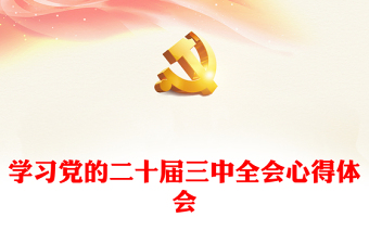 学习党的二十届三中全会心得体会党课讲稿