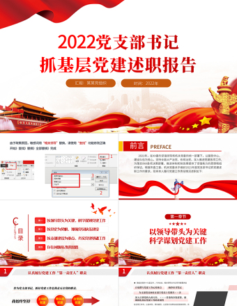 党支部书记抓基层党建述职报告PPT党政风基层党组织党支部书记党员干部党建工作述职报告专题党课课件