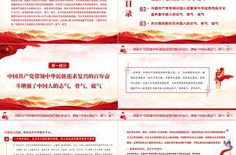 增强做中国人的志气骨气底气PPT庆祝建党100周年专题系列党课模板
