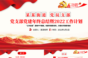 2021党支部党建年终总结暨工作计划PPT不忘初心牢记使命学党史专题系列党课课件模板下载