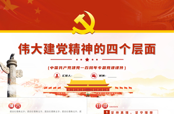 2021多维度解读伟大建党精神的四个层面党员学习党课PPT下载