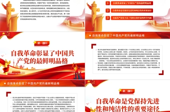 深入理解把握党的自我革命的科学内涵PPT红色党政风党员干部学习教育专题党课课件模板
