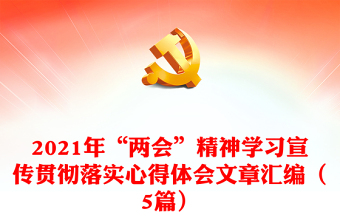 年“两会”精神学习宣传贯彻落实心得体会文章汇编（5篇）