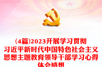 (4篇)开展学习贯彻习近平新时代中国特色社会主义思想主题教育领导干部学习心得体会感想