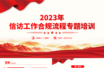 2023信访工作合规流程PPT党政风简约风信访工作合规流程专题培训课件模板下载