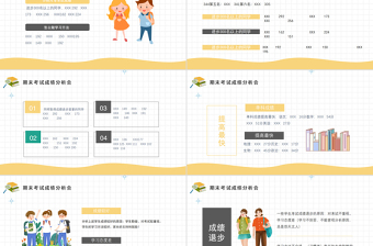 期末考试成绩质量分析教研会PPT清新简约教师通用专题模板