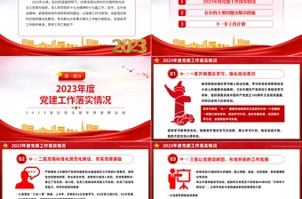 党支部各项工作稳步推进PPT精美党政风将为群众办实事与提升工作能力相结合年终述职课件模板
