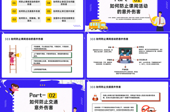 2024全国中小学生安全教育日PPT精美卡通关注安全守护学生安全主题班会模板课件