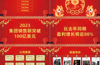 2024龙年年会总结PPT喜庆中国风工作总结暨年会颁奖典礼模板