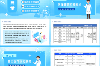 2024医保政策培训PPT简约风基本医疗保障知识科普模板课件