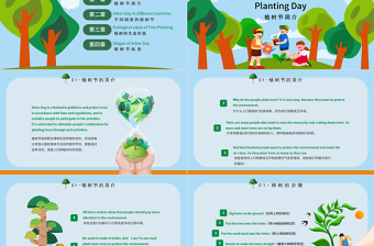 2024植树节英文介绍PPT卡通清新风植树节英文介绍课件下载