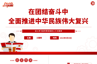 2023在团结奋斗中全面推进中华民族伟大复兴PPT优质党建风深入学习宣传贯彻党的二十大精神主题专题党课课件