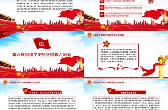 新时代中国特色社会主义的历史贡献PPT红色大气深入学习贯彻党的十九届六中全会精神党课