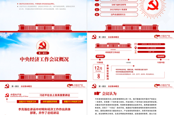 中央经济工作会议精神PPT蓝色优质中国经济工作重点内容解读党课课件