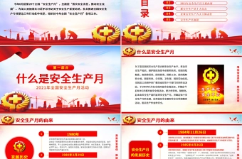 落实安全责任推动安全发展PPT全国第20个安全生产月宣传培训PPT模板