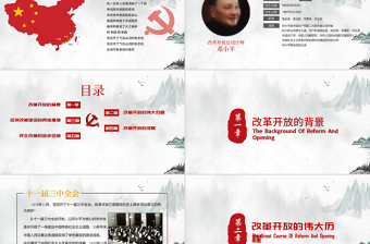 改革开放40周年党课PPT模板