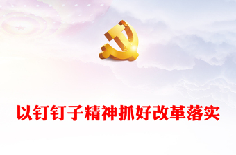 党政风2024以钉钉子精神抓好改革落实PPT党课模板(讲稿)