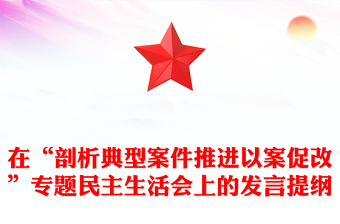 在“剖析典型案件推进以案促改”专题民主生活会上的发言提纲