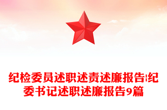 2024纪检委员述职PPT