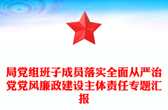 局党组班子成员落实全面从严治党党风廉政建设主体责任专题汇报