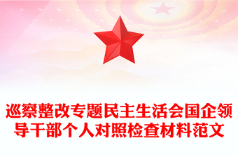 巡察整改专题民主生活会国企领导干部个人对照检查材料范文