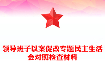 领导班子以案促改专题民主生活会对照检查材料