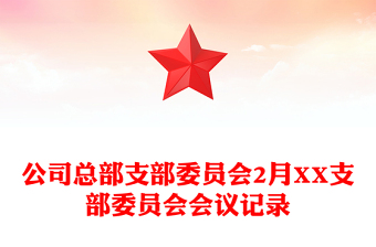 公司总部支部委员会2月XX支部委员会会议记录