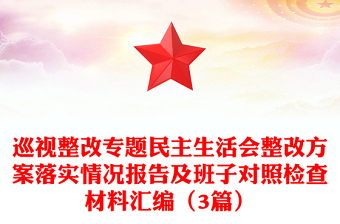 巡视整改专题民主生活会整改方案落实情况报告及班子对照检查材料汇编（3篇）