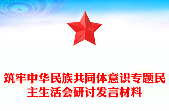 筑牢中华民族共同体意识专题民主生活会研讨发言材料