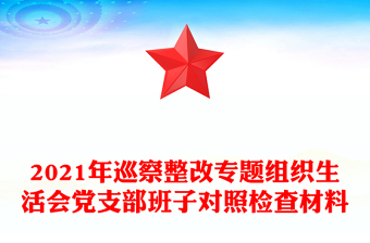 2021年巡察整改专题组织生活会党支部班子对照检查材料