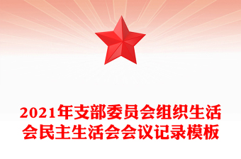 年支部委员会组织生活会民主生活会会议记录模板