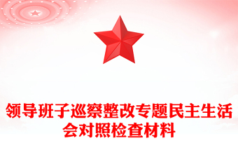 领导班子巡察整改专题民主生活会对照检查材料
