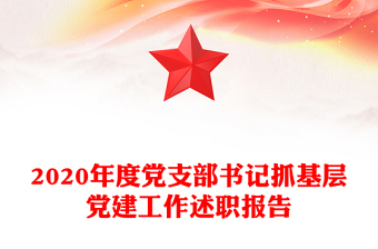 2020年度党支部书记抓基层党建工作述职报告