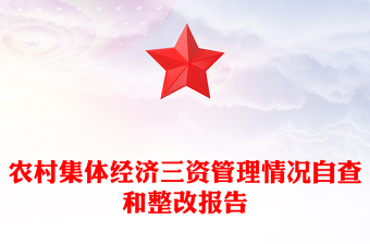 农村集体经济三资管理情况自查和整改报告党课讲稿