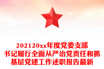 20xx年度党委支部书记履行全面从严治党责任和抓基层党建工作述职报告最新