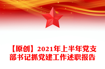 【原创】2021年上半年党支部书记抓党建工作述职报告