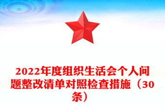 组织生活会个人问题整改清单对照检查措施（30条）