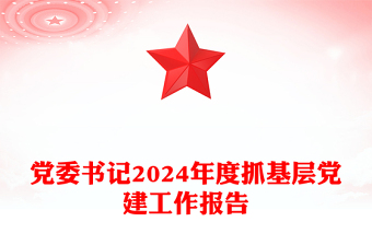 2024年度党委书记抓基层党建工作报告PPT模板(讲稿)