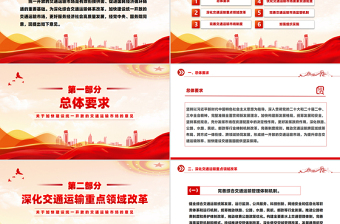 红色精美关于加快建设统一开放的交通运输市场的意见PPT模板