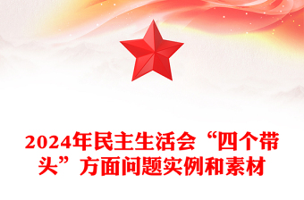 2024年民主生活会“四个带头”方面问题实例和素材word模板