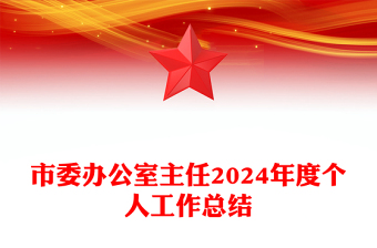 市委办公室主任2024年度个人工作总结模板