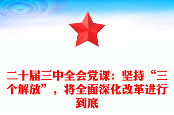 二十届三中全会党课：坚持“三个解放”，将全面深化改革进行到底word模板