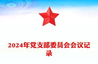 2024年党支部委员会会议记录word