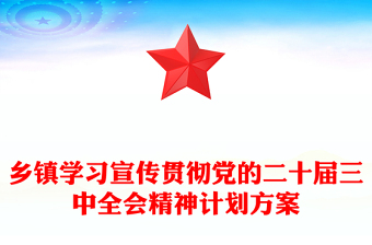 乡镇学习宣传贯彻党的二十届三中全会精神计划记录范例