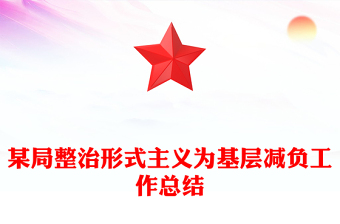 某局整治形式主义为基层减负工作总结模板