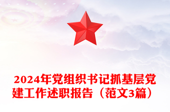 2024年党组织书记抓基层党建工作述职报告（范文下载3篇）