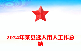 2024年某县选人用人工作总结模板