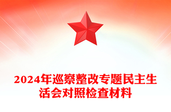 2024年巡察整改专题民主生活会对照检查材料汇编