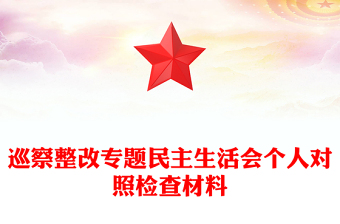 巡察整改专题民主生活会个人对照检查材料汇编