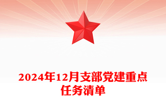 2024年12月支部党建重点任务清单word